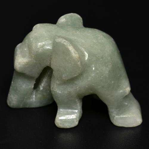 55.46カラットの天然グレーグリーンジェダイト、ファンシーシェイプ、オペーク