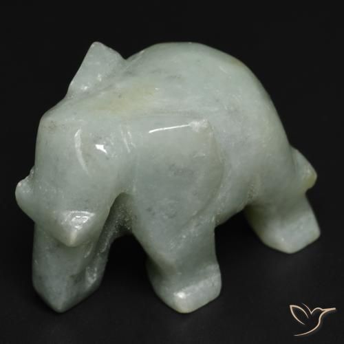 59.48カラットの天然グレーグリーンヒスイ輝石（ジェダイト）（24.7×14.8 mm・ファンシーシェイプ）
