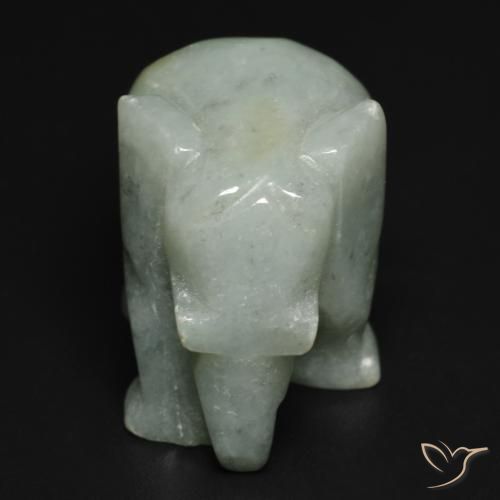 59.48カラットの天然グレーグリーンヒスイ輝石（ジェダイト）（24.7×14.8 mm・ファンシーシェイプ）