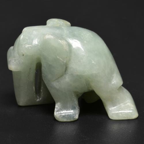 58.10カラットの天然モスグリーンジェダイト、ファンシーシェイプ、オペーク