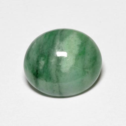 3.97カラットの天然モスグリーンヒスイ輝石（ジェダイト）（11.5×10 mm・オーバルカット）
