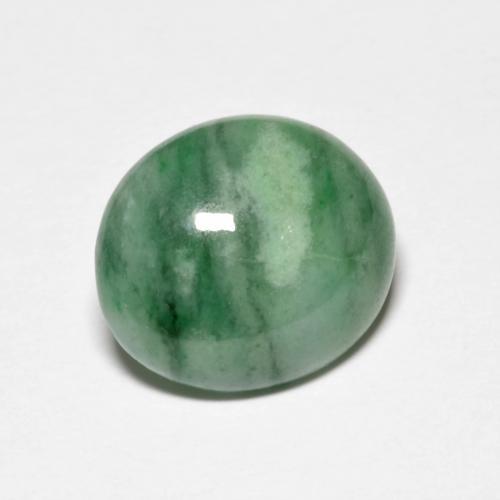 3.97カラットの天然モスグリーンヒスイ輝石（ジェダイト）（11.5×10 mm・オーバルカット）