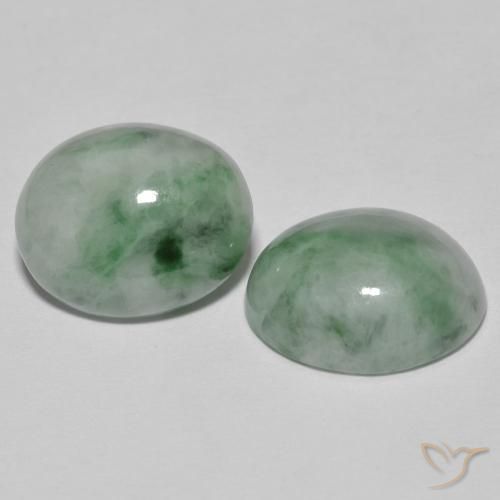 Shop natural 9.60ct 灰色がかった緑 ジェダイト gems, 楕円形, from ミャンマー at GemSelect. In stock, global shipping!
