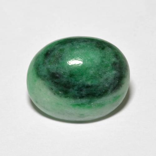 4.42カラットの天然Medium Dark-Greenヒスイ輝石（ジェダイト）（12.6×10.4 mm・オーバルカット）