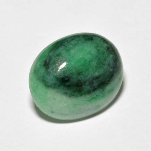 4.42カラットの天然Medium Dark-Greenヒスイ輝石（ジェダイト）（12.6×10.4 mm・オーバルカット）