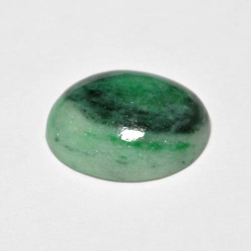 4.42カラットの天然Medium Dark-Greenヒスイ輝石（ジェダイト）（12.6×10.4 mm・オーバルカット）