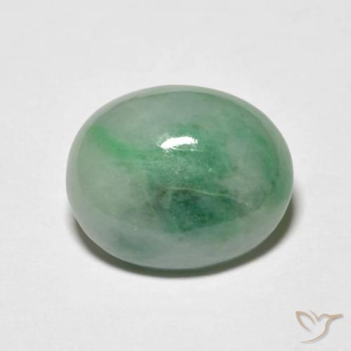 5.23ct 天然 ライトグリーン ジェダイト, 楕円形, オペーク