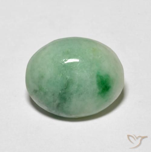 4.95ct 天然 ライトグリーン ジェダイト, 楕円形, オペーク