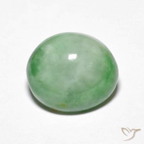 4.30ct 天然 グリーンホワイト ジェダイト, 楕円形, オペーク