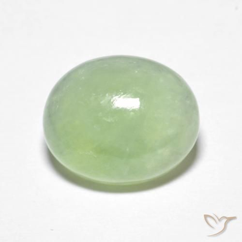 5.09ct 天然 薄いグリーン ジェダイト, 楕円形, 透明