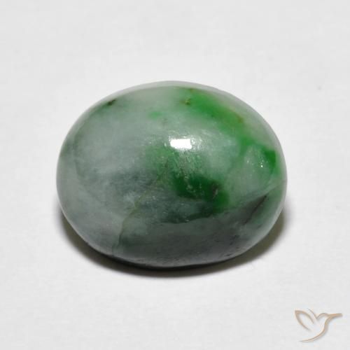 4.59ct 天然 ダークグリーン ジェダイト, 楕円形, オペーク