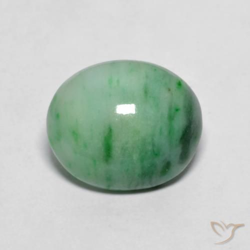 4.12ct 天然 ライトグリーン ジェダイト, 楕円形, オペーク