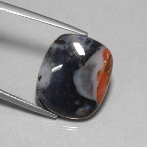 10.78カラットの天然マルチカラージャスパー（19.1×16 mm・クッションカット）