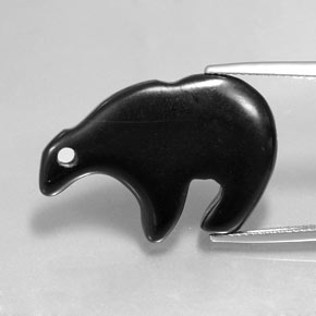 18.32カラットの天然黒ジャスパー（27.3×19 mm・ファンシーシェイプ）