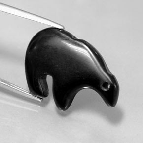 18.32カラットの天然黒ジャスパー（27.3×19 mm・ファンシーシェイプ）