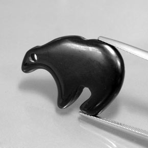 18.32カラットの天然黒ジャスパー（27.3×19 mm・ファンシーシェイプ）