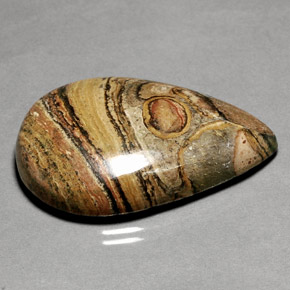 50.80カラットの天然マルチカラージャスパー（35.6×25.4 mm・洋梨の形）