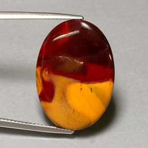 12.49カラットの天然マルチカラー碧玉、オーバルカット、オペーク