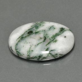 17.23カラットの天然マルチカラー碧玉、オーバルカット、オペーク