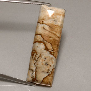 16.90カラットの天然マルチカラージャスパー（33×11 mm・バゲット）