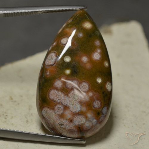 30.74ct 天然 マルチカラー 碧玉, 洋梨の形, オペーク