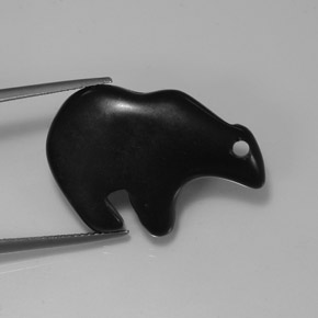 21.09カラットの天然ブラック碧玉、ファンシーシェイプ、オペーク