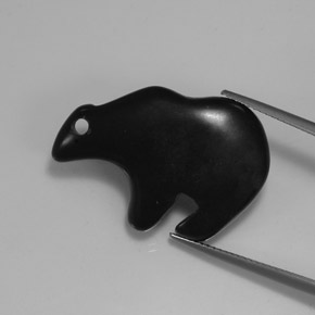 21.09カラットの天然ブラック碧玉、ファンシーシェイプ、オペーク