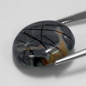 20.26カラットの天然マルチカラー碧玉、ラウンドカット、オペーク