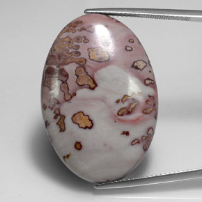 32.70カラットの天然マルチカラージャスパー（32.5×22.3 mm・オーバルカット）