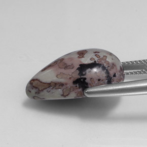 15.13カラットの天然マルチカラージャスパー（19.7×14.7 mm・洋梨の形）
