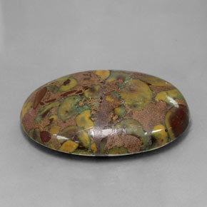 37.51カラットの天然マルチカラージャスパー（31.8×23.4 mm・オーバルカット）