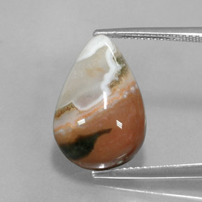 9.07カラットの天然マルチカラージャスパー（18.3×12 mm・洋梨の形）