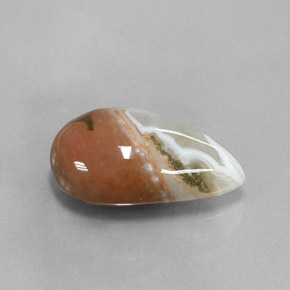 9.07カラットの天然マルチカラージャスパー（18.3×12 mm・洋梨の形）
