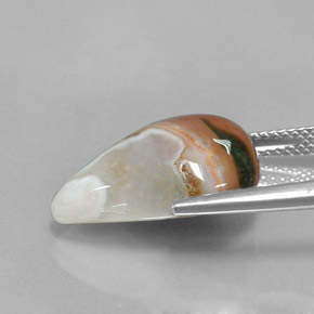 9.07カラットの天然マルチカラージャスパー（18.3×12 mm・洋梨の形）