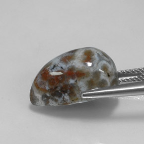 10.49カラットの天然マルチカラージャスパー、洋梨の形、オペーク