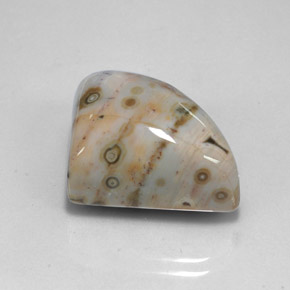 21.44カラットの天然マルチカラージャスパー（17.5×15.6 mm・ファンシーシェイプ）