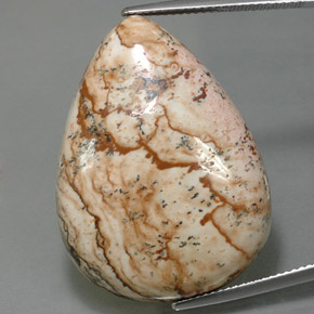 38.83カラットの天然マルチカラー碧玉、洋梨の形、オペーク