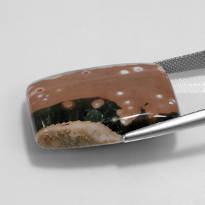 36.31カラットの天然マルチカラー碧玉、バゲット、オペーク