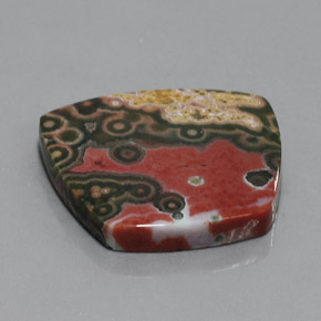 36.00カラットの天然マルチカラージャスパー（28.5×27 mm・ファンシーシェイプ）