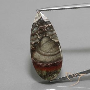 16.94ct 天然 マルチカラー 碧玉, 洋梨の形, オペーク