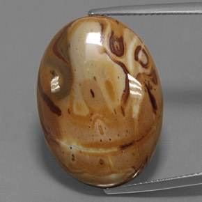 19.06カラットの天然マルチカラー碧玉、オーバルカット、オペーク