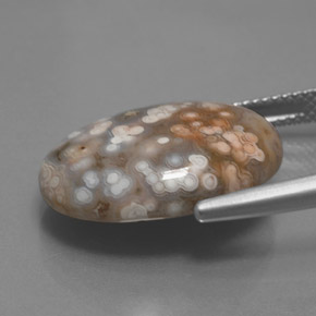 12.17カラットの天然マルチカラー碧玉、オーバルカット、オペーク