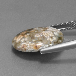 7.50カラットの天然マルチカラージャスパー、オーバルカット、オペーク