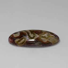 13.46カラットの天然マルチカラー碧玉、オーバルカット、オペーク