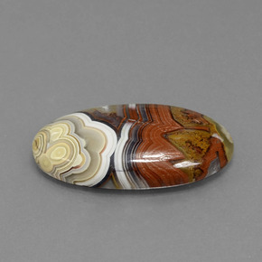 13.94カラットの天然マルチカラー碧玉、オーバルカット、オペーク