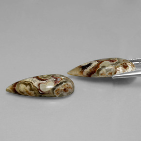 カラットの天然マルチカラージャスパー（25×10.1 mm・洋梨の形）