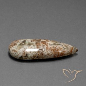 19.58カラットの天然マルチカラー碧玉、洋梨の形、オペーク