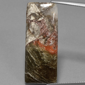 15.13カラットの天然マルチカラージャスパー（32.4×13 mm・バゲット）