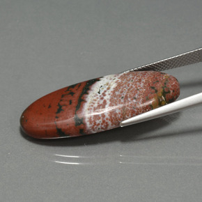 17.25カラットの天然マルチカラー碧玉、オーバルカット、オペーク