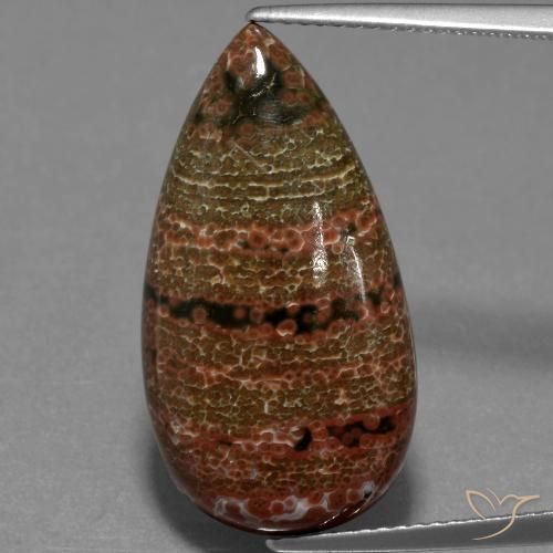 11.78ct 天然 マルチカラー 碧玉, 洋梨の形, オペーク